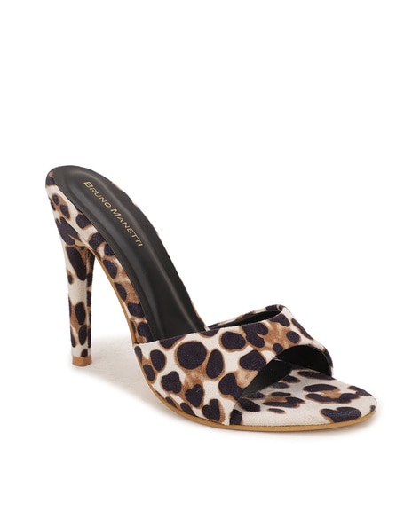 Leopard print discount heels open toe