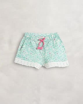 cherry crumble by nitt hyman Floral Print Shorts with Drawstring Cord-picture-11