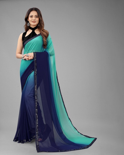 Buy Ready to Wear Georgette Saree With Embroidery Border Online