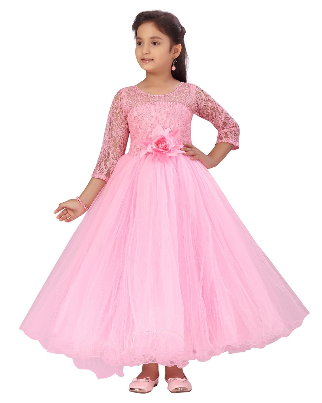 Baby Pink Georgette Long Dress, 48% OFF | hcet.in