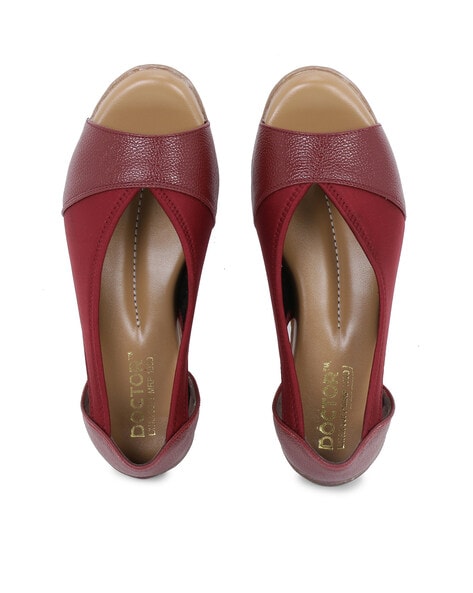 Buy Maroon Embroidered Leaf Block Heels by Sole House Online at Aza  Fashions.