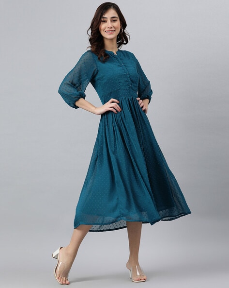 Plain Georgette Stylish Party Wear Long Dress at Rs 750/piece in Dehradun