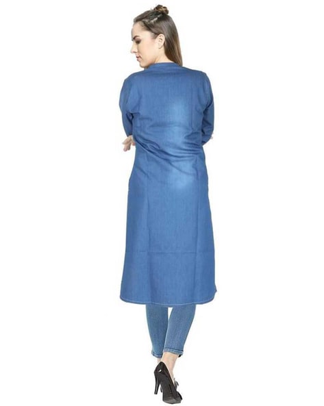 Casual Wear 3/4th Sleeve Ladies Designer Denim Kurti, Handwash, Size: M-XXL  at Rs 170 in Delhi