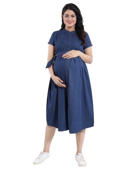 Buy Lakshita Enterprises Women�s Cotton Maternity Pregnancy Dress/Easy  Breast Feeding Dress/Western Dress with Zippers for Nursing Pre and Post  Pregnancy Pink at Amazon.in