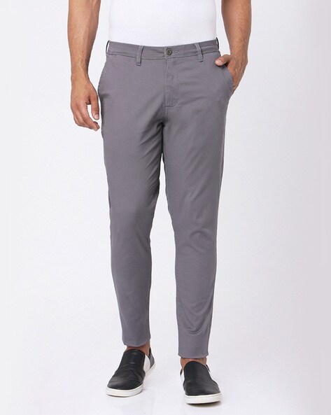 Buy Grey Solid Trousers Online  Aurelia