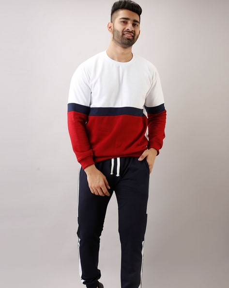 Buy White & Red Sweatshirt & Hoodies for Men by Clothing Culture