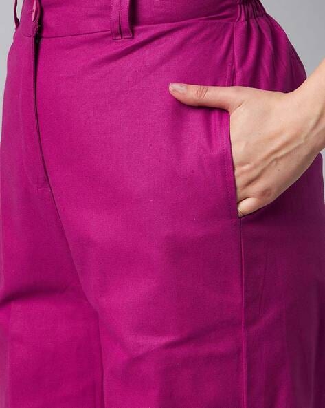 Go Colors Pants  Buy Go Colors Women Solid Purple Ponte Wide Leg Pants  Online  Nykaa Fashion