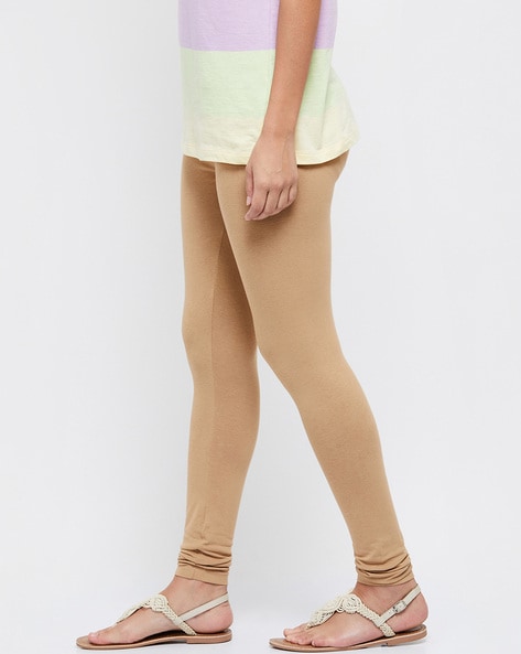 Buy Lyra Women Solid Coloured Nude Leggings online