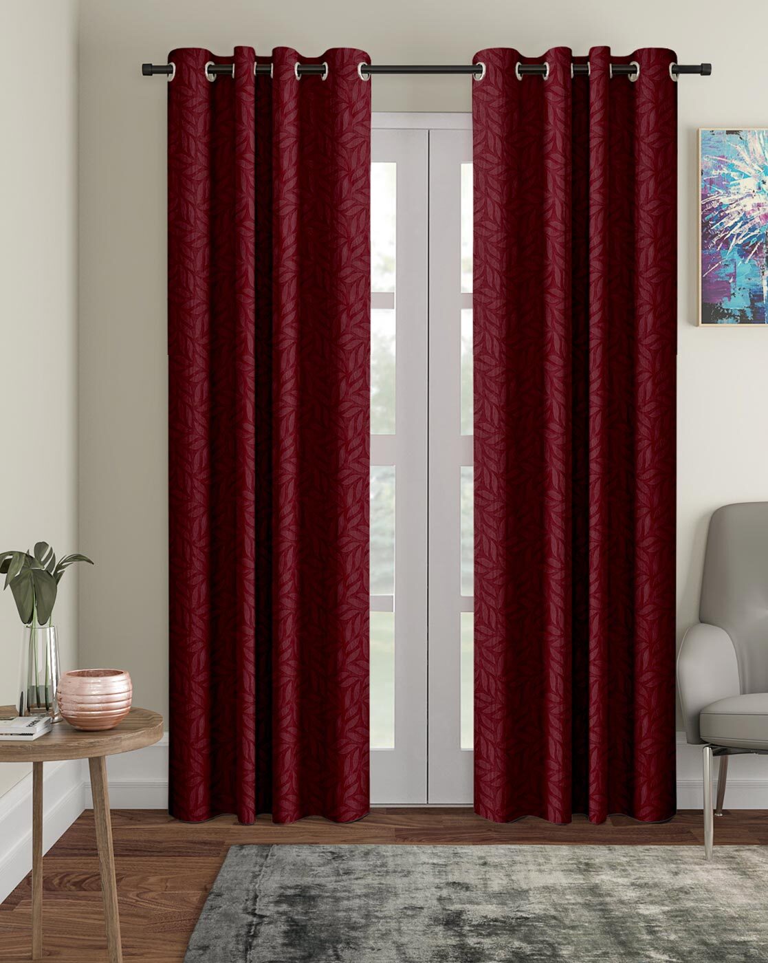 Buy Maroon Curtains Accessories for Home Kitchen by Cortina Eyelet Curtain Online Ajio