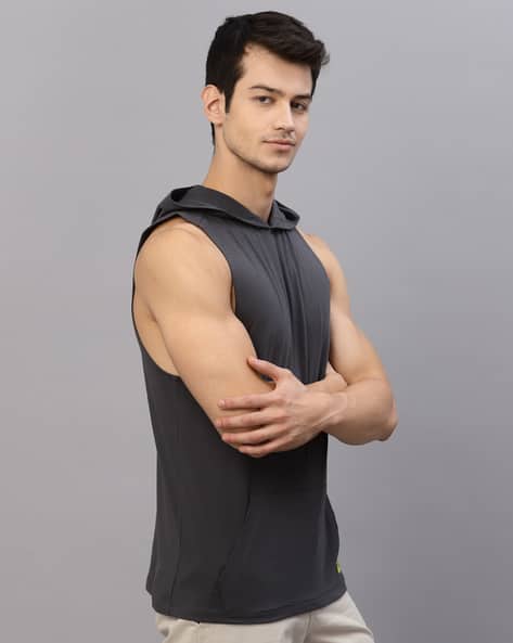 トップス NAMESAKE 25AW MARINA SLEEVELESS VEST RIGO Sleeveless Hooded Vest For Men (Grey, XL) NAMESAKE 25AW