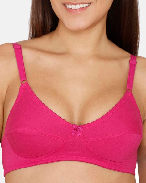Non-Wired Half-Coverage T-shirt Bra with Adjustable Straps