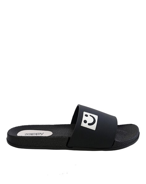 Zappy black sales slide flip flop