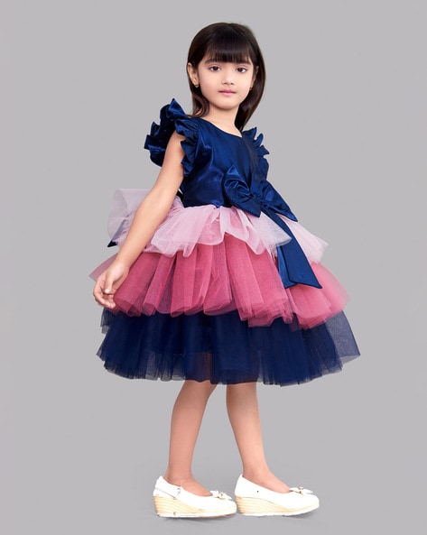 Buy Navy Dresses & Frocks For Girls By Pink Chick Online | Ajio.Com