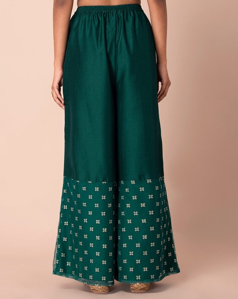 Buy Vkaran Women Dark Green Solid Crepe Palazzo Online at Best Prices in  India  JioMart