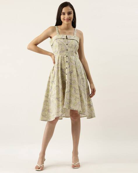 Zink London Paisley Print A-line Dress