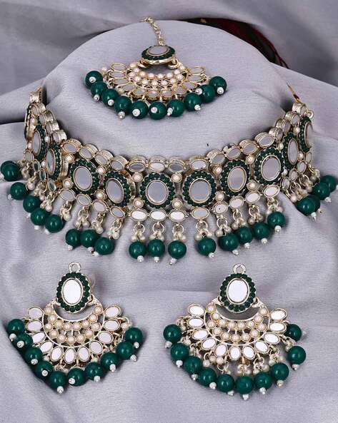 Buy Green Kundan Choker Necklace for Women Online at Ajnaa Jewels |390812