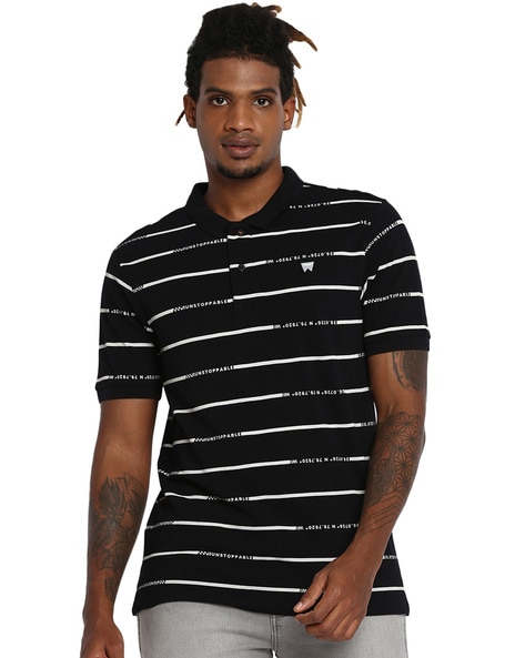 NAUTICA Striped Men Polo Neck White T-Shirt - Buy NAUTICA Striped