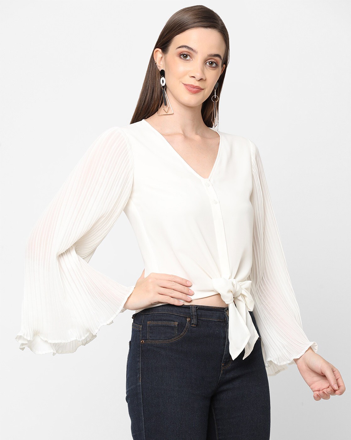 White Color Top With V-shape Neck at Rs 799  V Neck Top, Front Deep Neck  Tops, Deep V Neck Tops, महिलाओं के वी नैक वाले टॉप, लेडीज़ वी नैक टॉप 