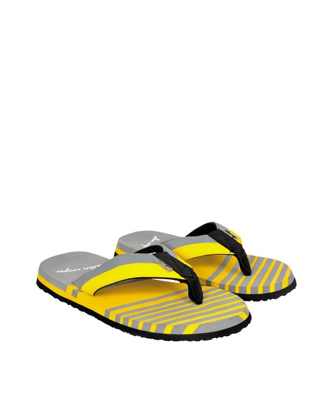 Striped Thong Strap Flip Flops