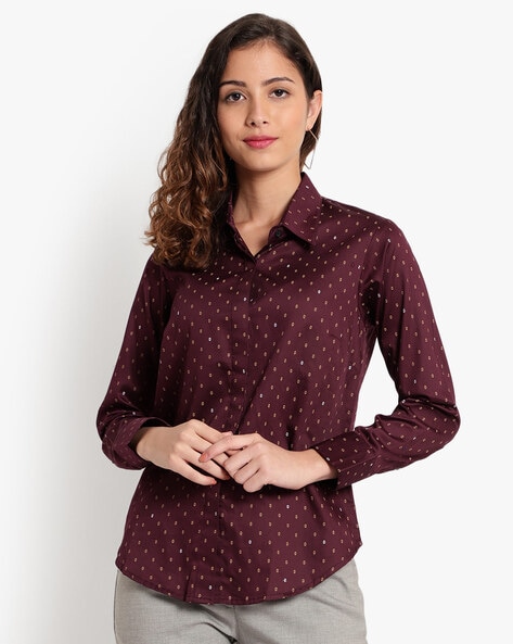 Buy Burgundy Shirts for Women by Indietoga Online