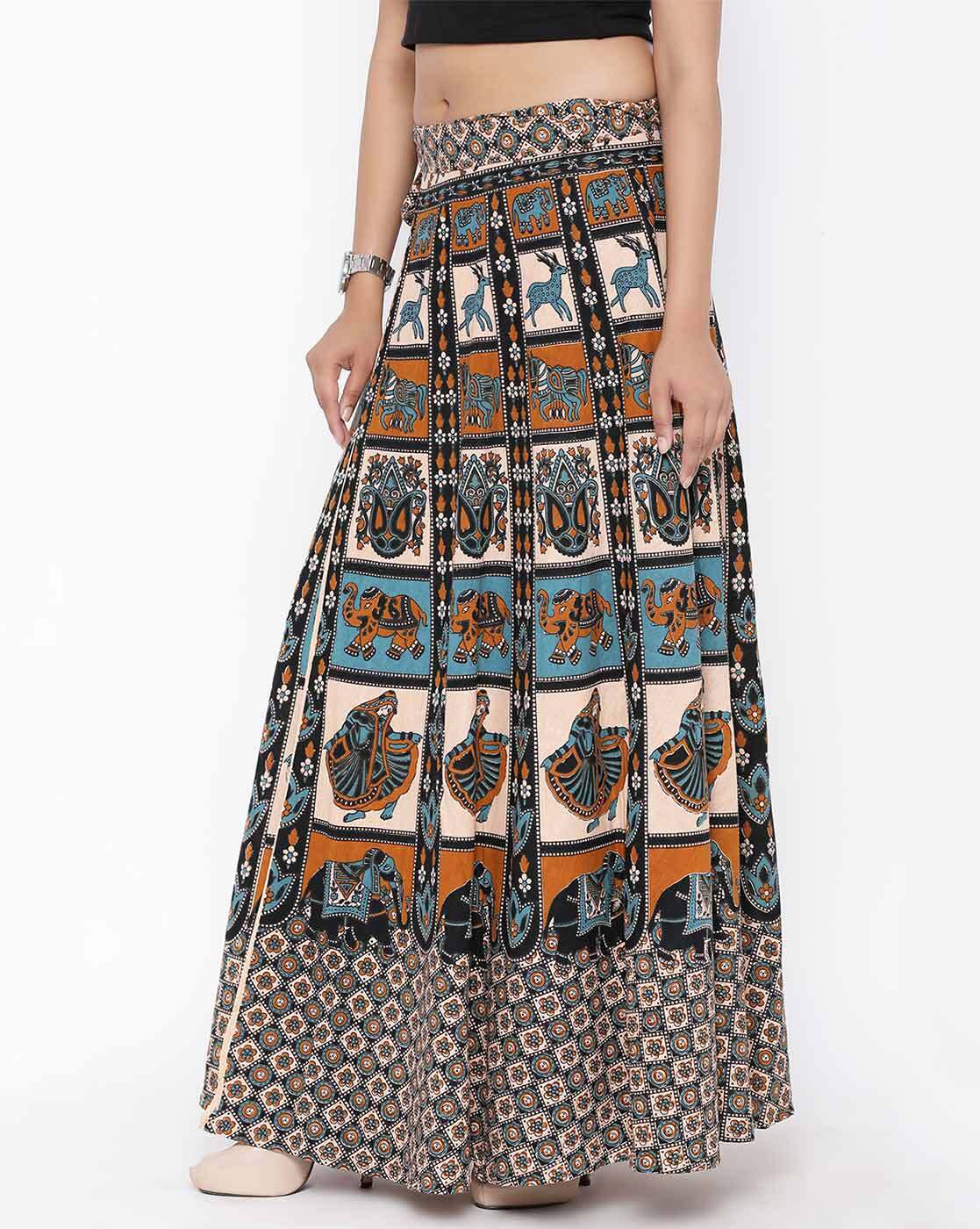 Cotton Printed Stylish Straight Wraparound Skirt at Rs 550/piece in Jodhpur