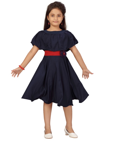 ZOPDI Women Fit and Flare Dark Blue Dress  Buy ZOPDI Women Fit and Flare  Dark Blue Dress Online at Best Prices in India  Flipkartcom