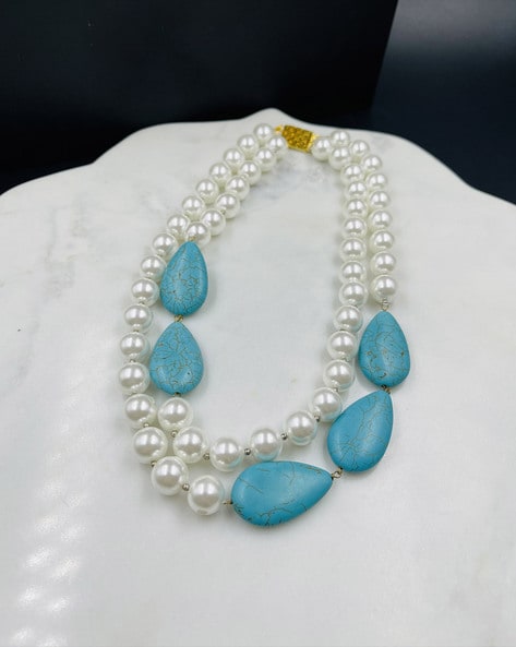 Blue and White Porcelain Necklace