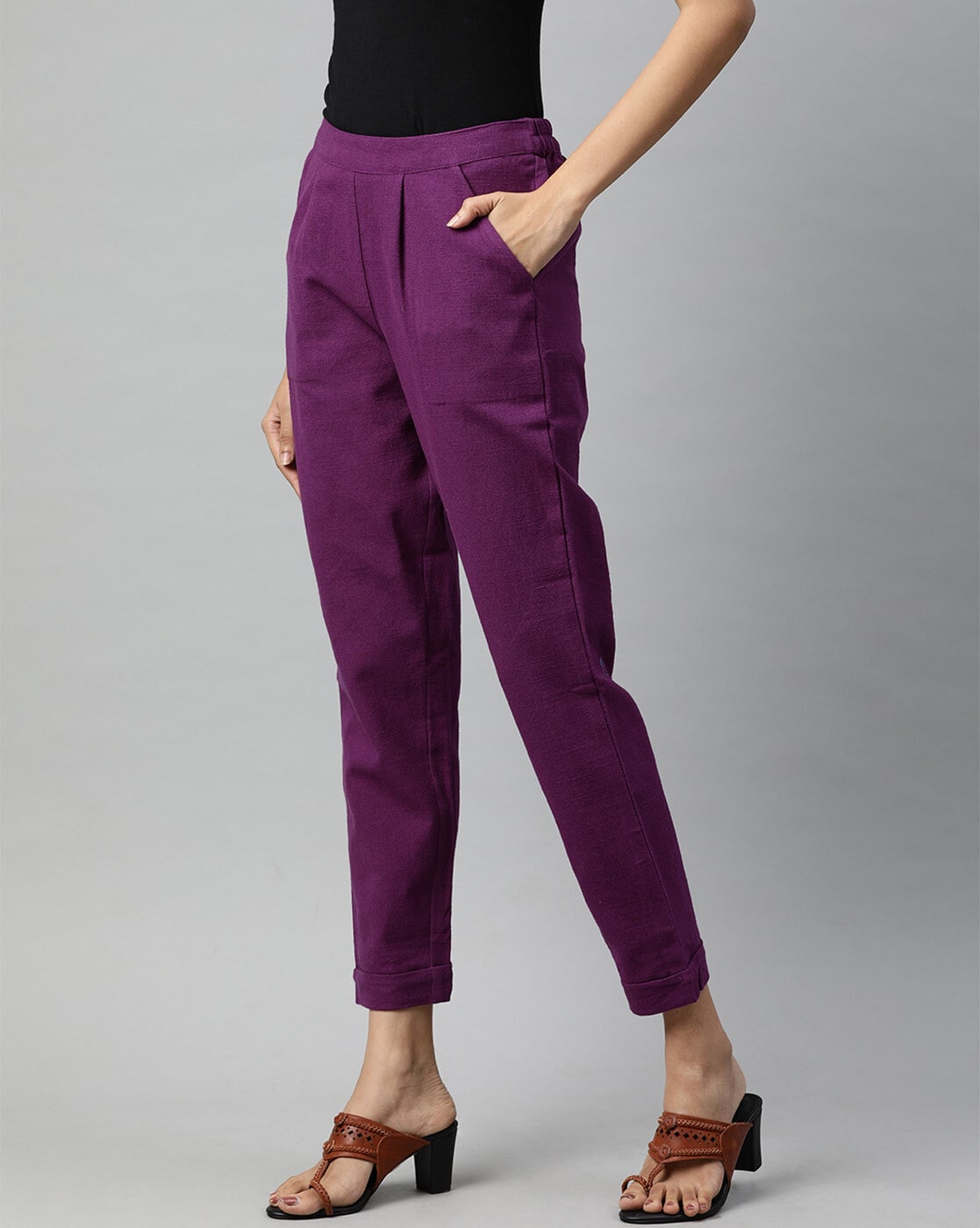 Bodie - Purple Medical Scrub Pants for Women - Regular Fit