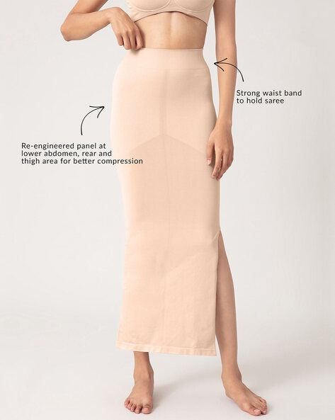 Saree Shapewear Saree Petticoat Black 2Pc Combo Saree Skirt Saree  Silhouette Smooth Stretchable Shape Wear Body