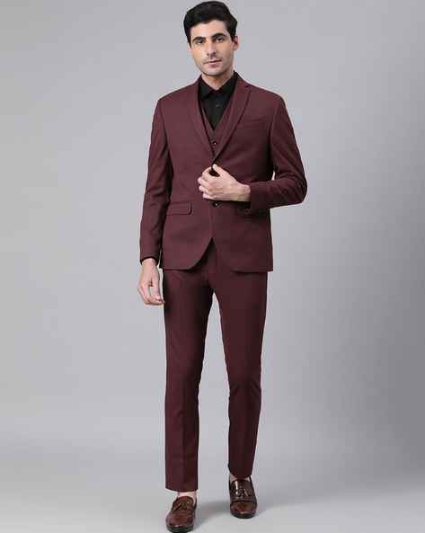 Buy Raymond Raymond Men Solid Regular Fit Office Suit | Raymond Suit online  | Blue