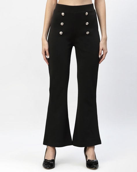 Bootcut Trousers with Flat Front