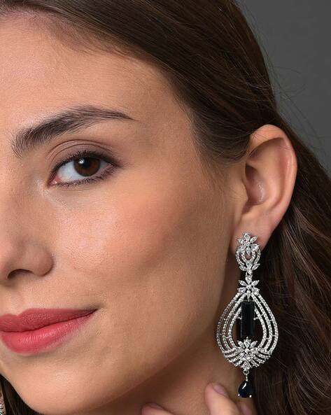 Buy Dina Trellis Diamond Drop Earrings Online | CaratLane