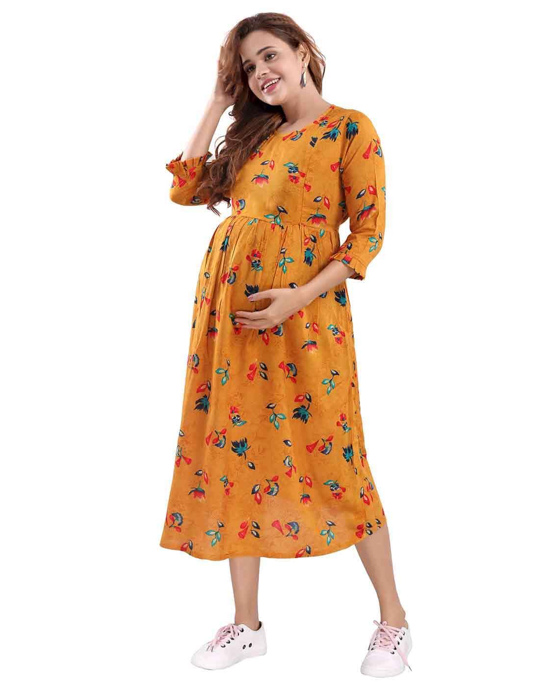 Buy The Style Syndicate Pure Cotton Anarkali Comfortable Maternity Feeding  Kurta Dress with Zippers for Pregnant Womens | All Over Printed Feeding  Dress for Mothers/Women Online In India At Discounted Prices