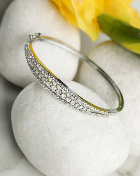 Silver plated outlet bangle bracelet