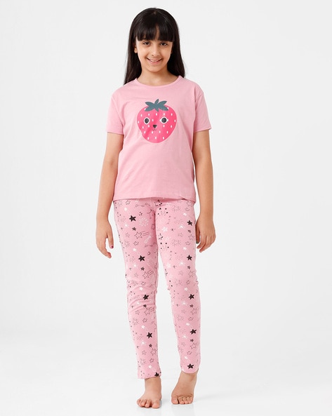 Ladies pink top pyjamas