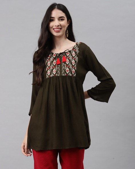Buy Green Kurtis & Tunics for Women by Rozy Styles Online | Ajio.com