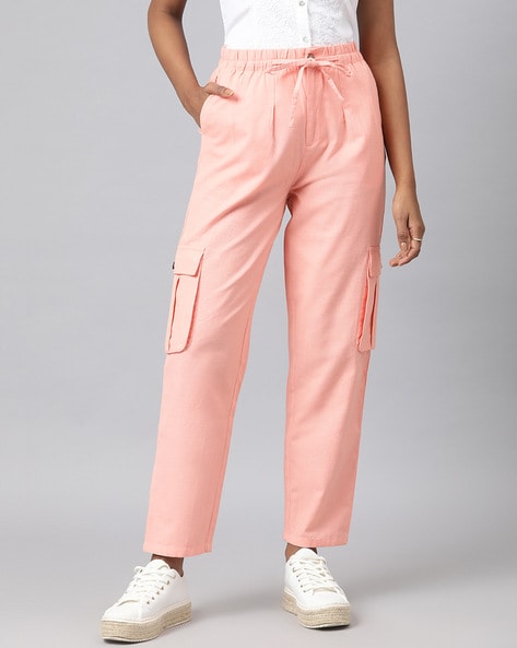 Peach Bow Pants Pink Summer, Light Summer Pants, Peach Pants, Women Bottom,  Casual Pants - Etsy