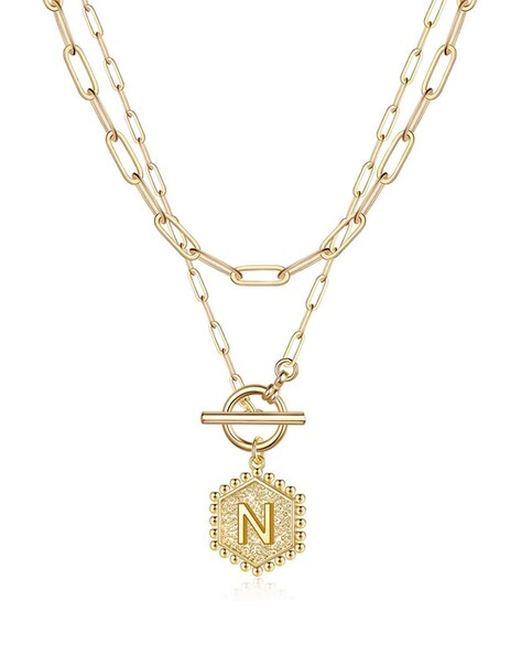 Layered hot sale engraved necklace