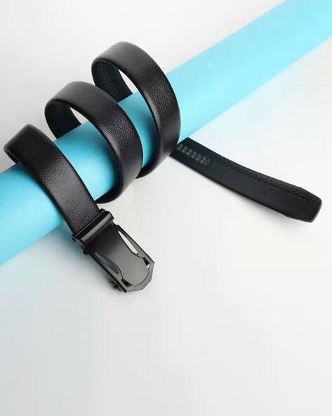 Textured Slim Belt with Push-Pin Buckle