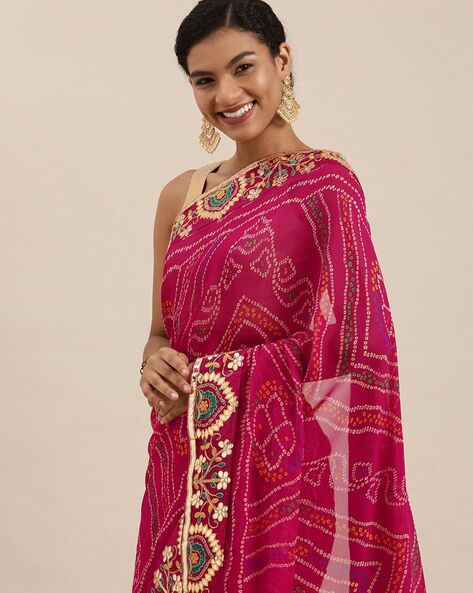 Buy Pink Sarees for Women by GRIVA DESIGNER Online | Ajio.com