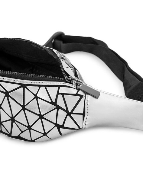 Geometric Pattern Chain Decor Waist Bag Geometric Print Fanny Pack