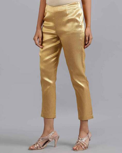 Solid Polyester Tailored Fit Women's Trousers