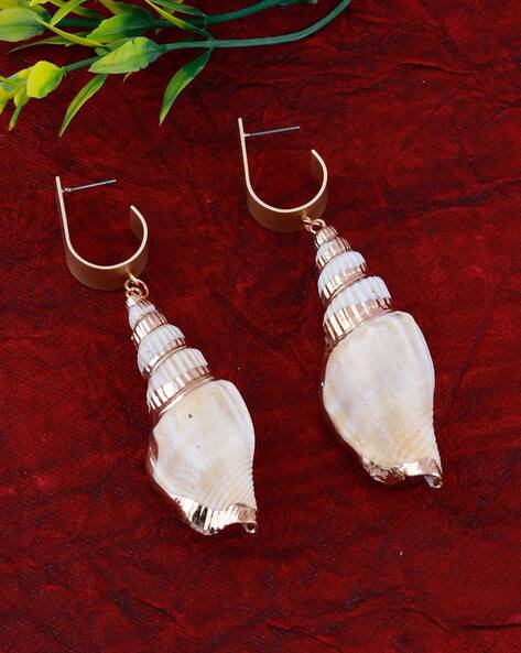 Sterling Silver Cowrie Shell Earrings - Sea Shell Jewellery UK — Grace and  Flora Nature Jewellery