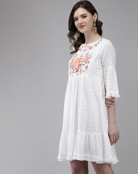 Buy White Dresses For Women By Ishin Online | Ajio.Com