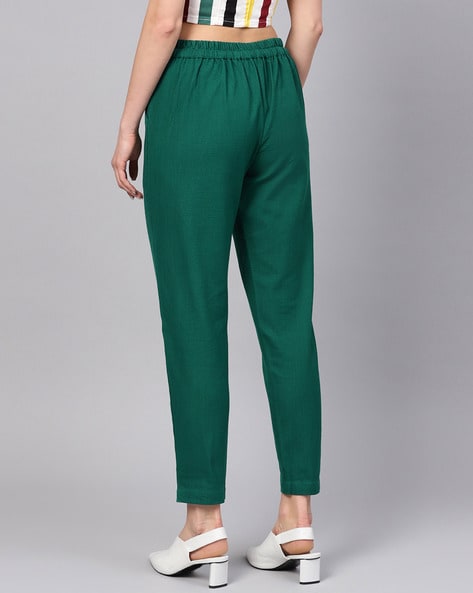 Plain High Waist Girls Green Loose Pants, Straight Fit, Waist Size: 32.0 at  Rs 123/piece in Jaipur