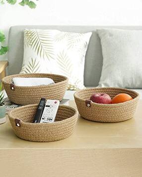 textile and beyond Set of 3 Cotton Jute Basket-picture-21