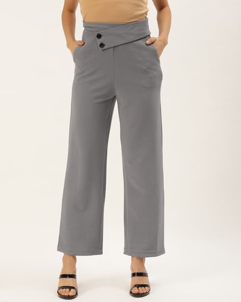 Buy Lovable Women Girls Cotton Regular Fit Solid Walking Track Pants in  Grey Color- Walkin Track- LG-ML- Medium at Amazon.in