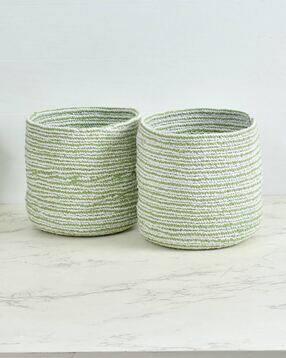lavichitra Set of 2 Braided Cotton Planter Baskets-picture-51
