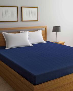 Solid TC Cotton Blend 210 GSM Double Bed Size Mattress Protector