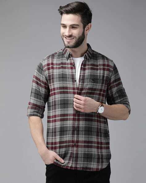 THE BEAR HOUSE Men Checked Slim Fit Shirt
